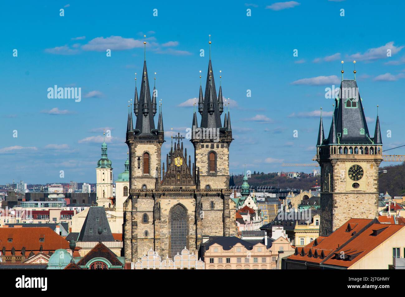 Tyn chiesa, piazza della città vecchia, Praga Foto Stock