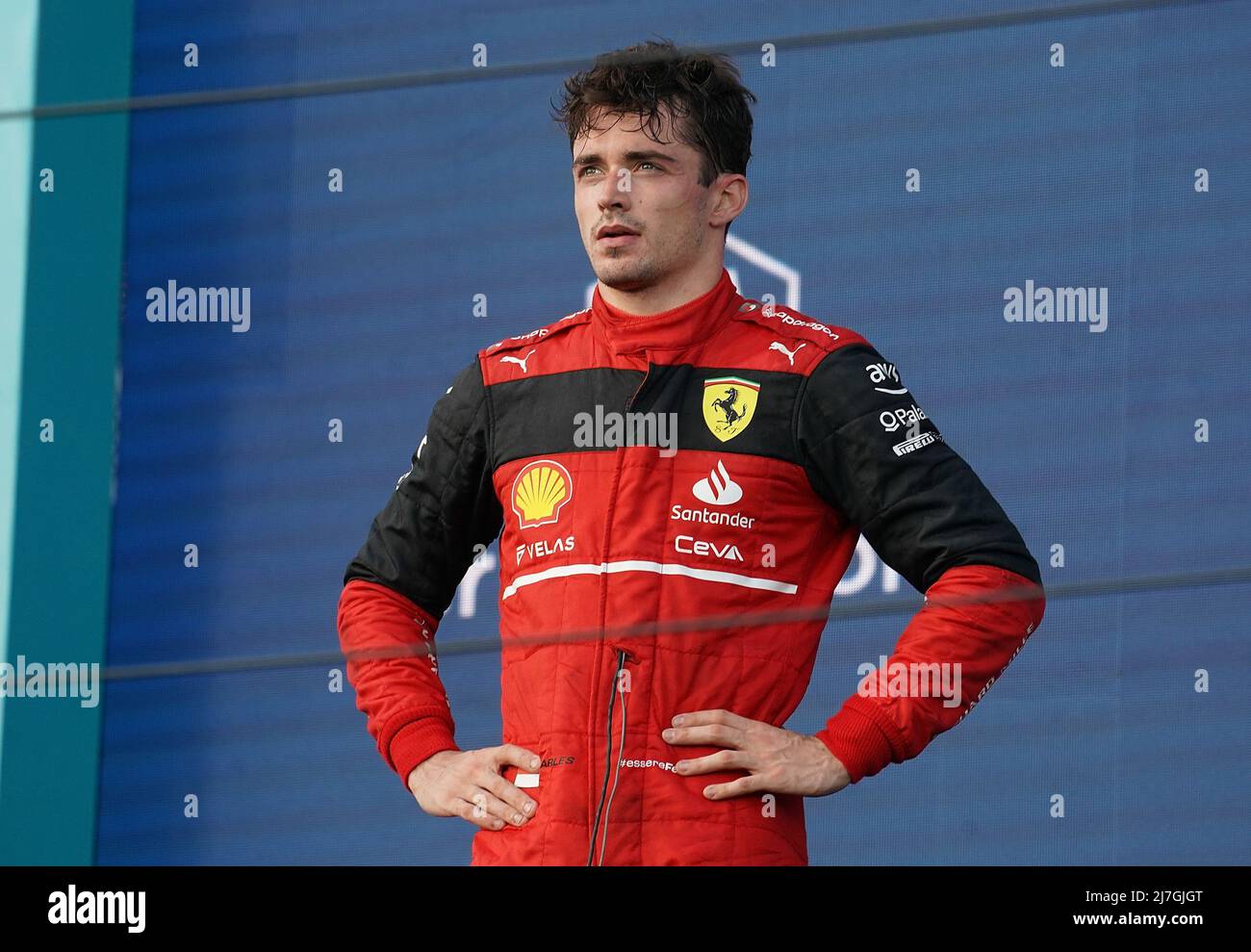 Miami, Stati Uniti. 08th maggio 2022. 08.05.2022, Miami International Autodrome, Miami, FORMULA 1 CRYPTO.COM MIAMI GRAND PRIX, im Bild, 2.Platz fur Charles Leclerc (MCO), Scuderia Ferrari Credit: Independent Photo Agency/Alamy Live News Foto Stock