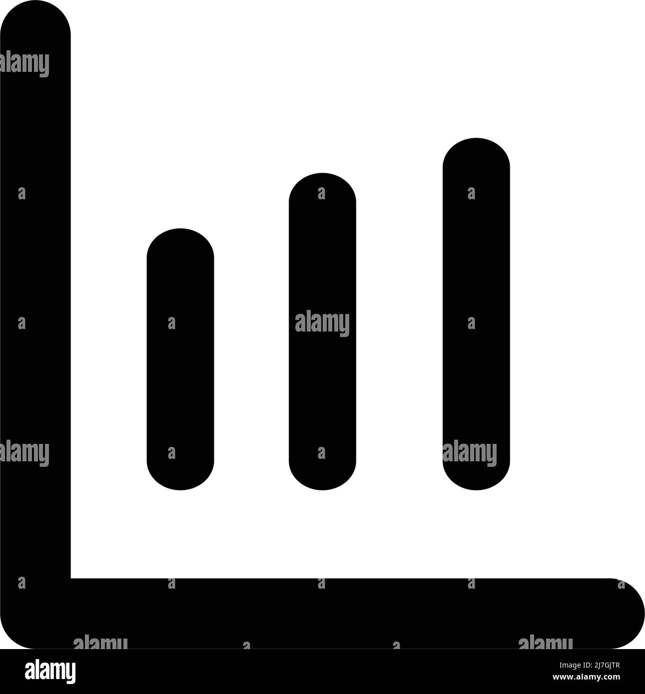Icona di silhouette con grafico a barre. Vettore modificabile. Illustrazione Vettoriale