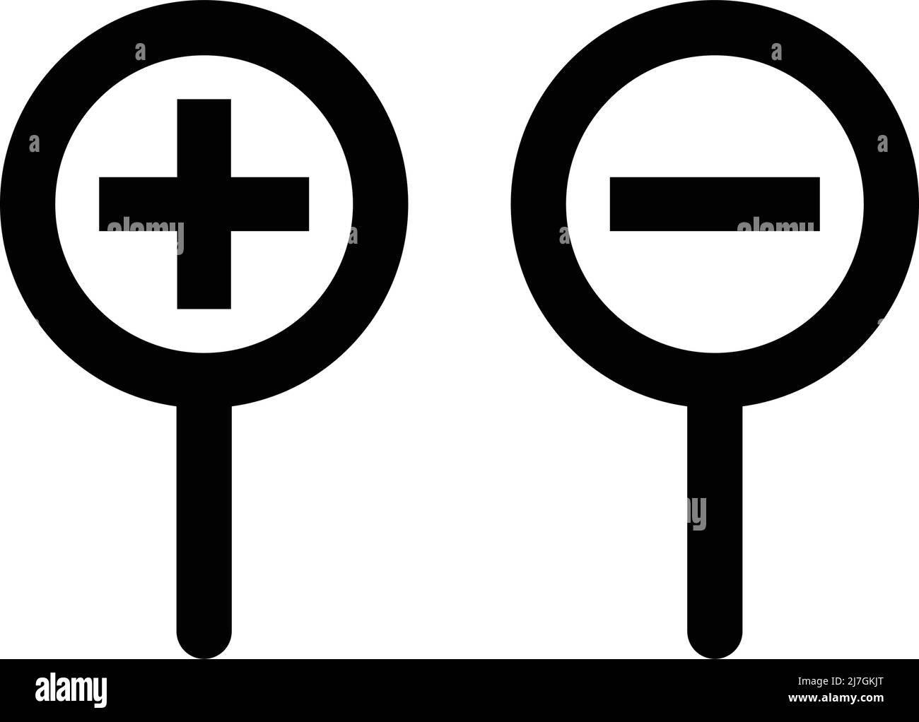 Ingrandire e ridurre l'icona della lente di ingrandimento. Vettori modificabili. Illustrazione Vettoriale