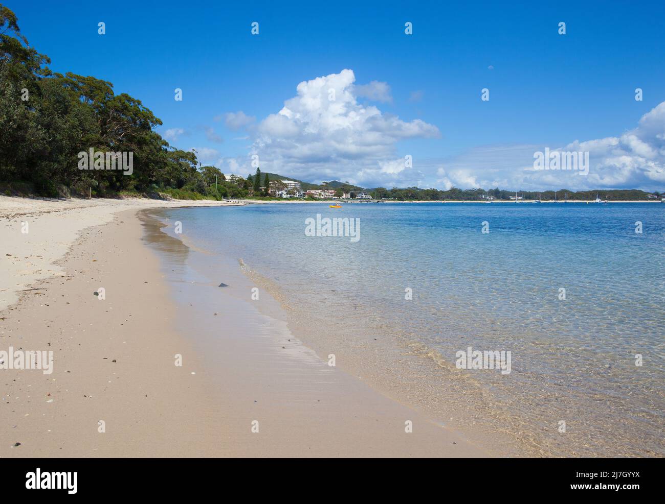 Una spiaggia perfetta. Shoal Bay, Tomaree National Park, New South Wales, Australia Foto Stock