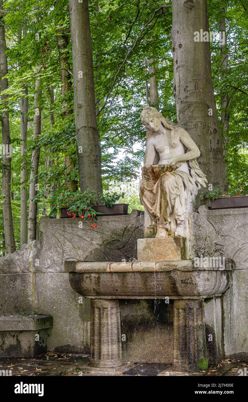 Fontana delle fiabe di Augustusburg di Hans Rudolph-Hartmann-MacLean, Sassonia, Germania Foto Stock