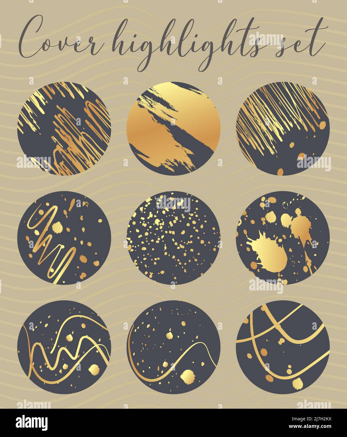 Instagram Highlights Stories Cover Illustrazione Vettoriale