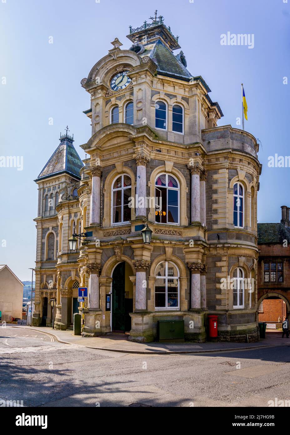 Architettura del municipio a Tiverton, Devon Foto Stock
