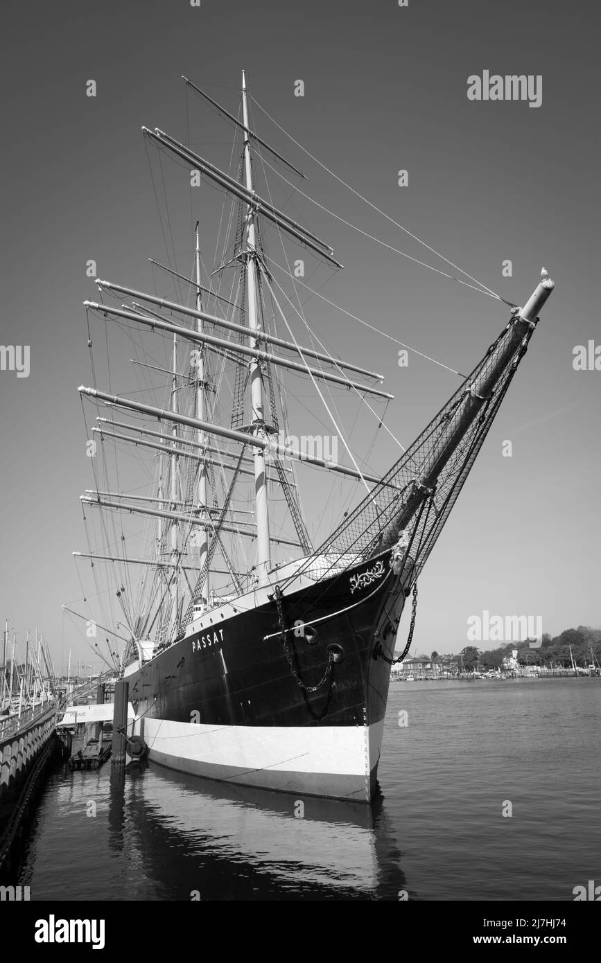 La storica nave a vela Passat è ormeggiata nel porto di Luebeck Travemuende Foto Stock