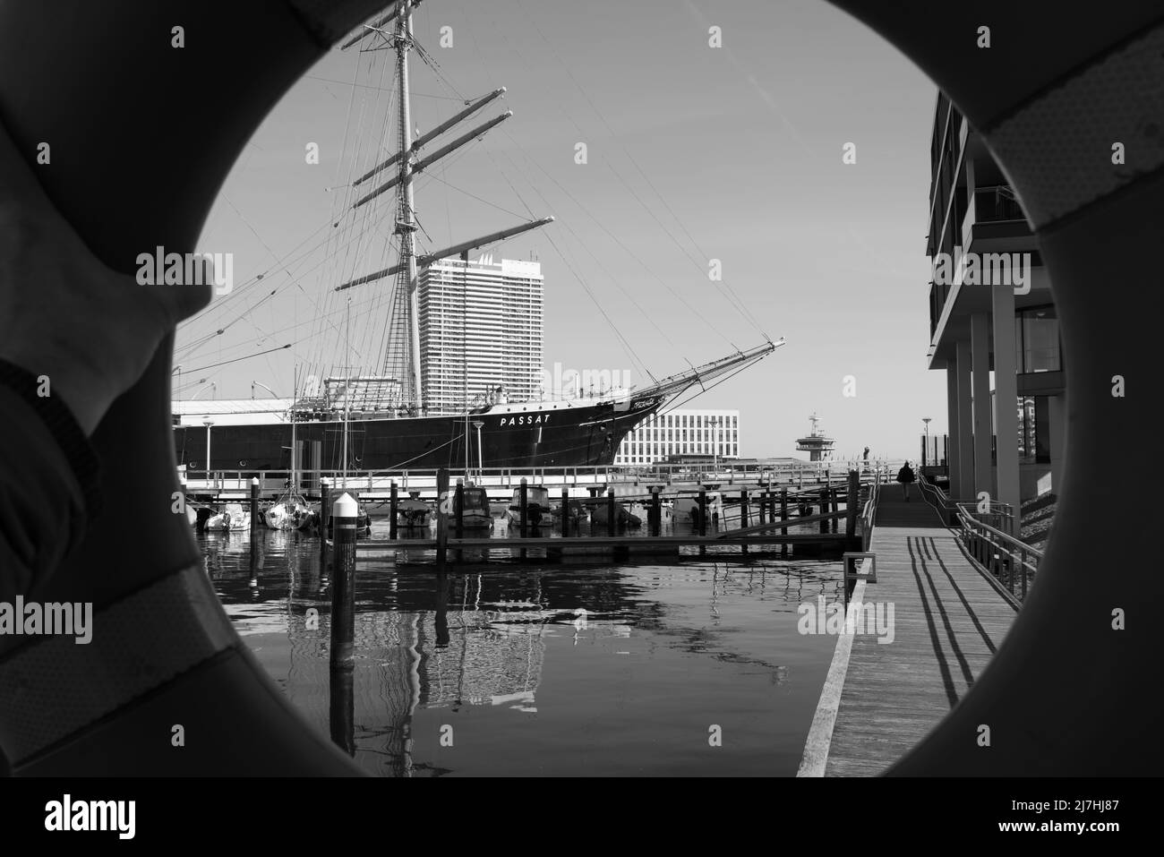 La storica nave a vela Passat è ormeggiata nel porto di Luebeck Travemuende Foto Stock