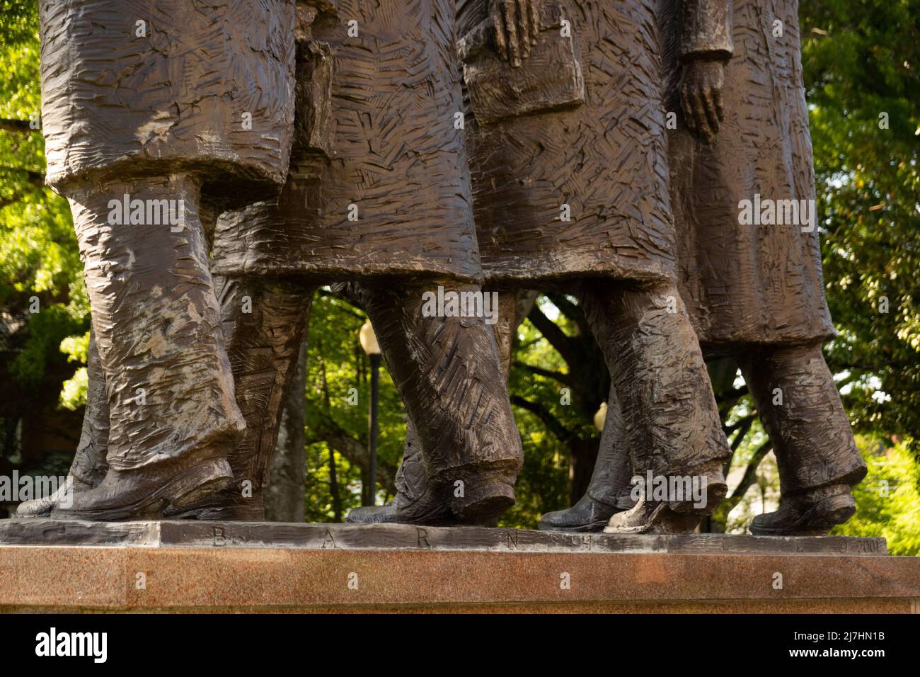 Febbraio uno AL & T Four Monument nel campus della North Carolina Agricultural and Technical state University a Greensboro, North Carolina Foto Stock