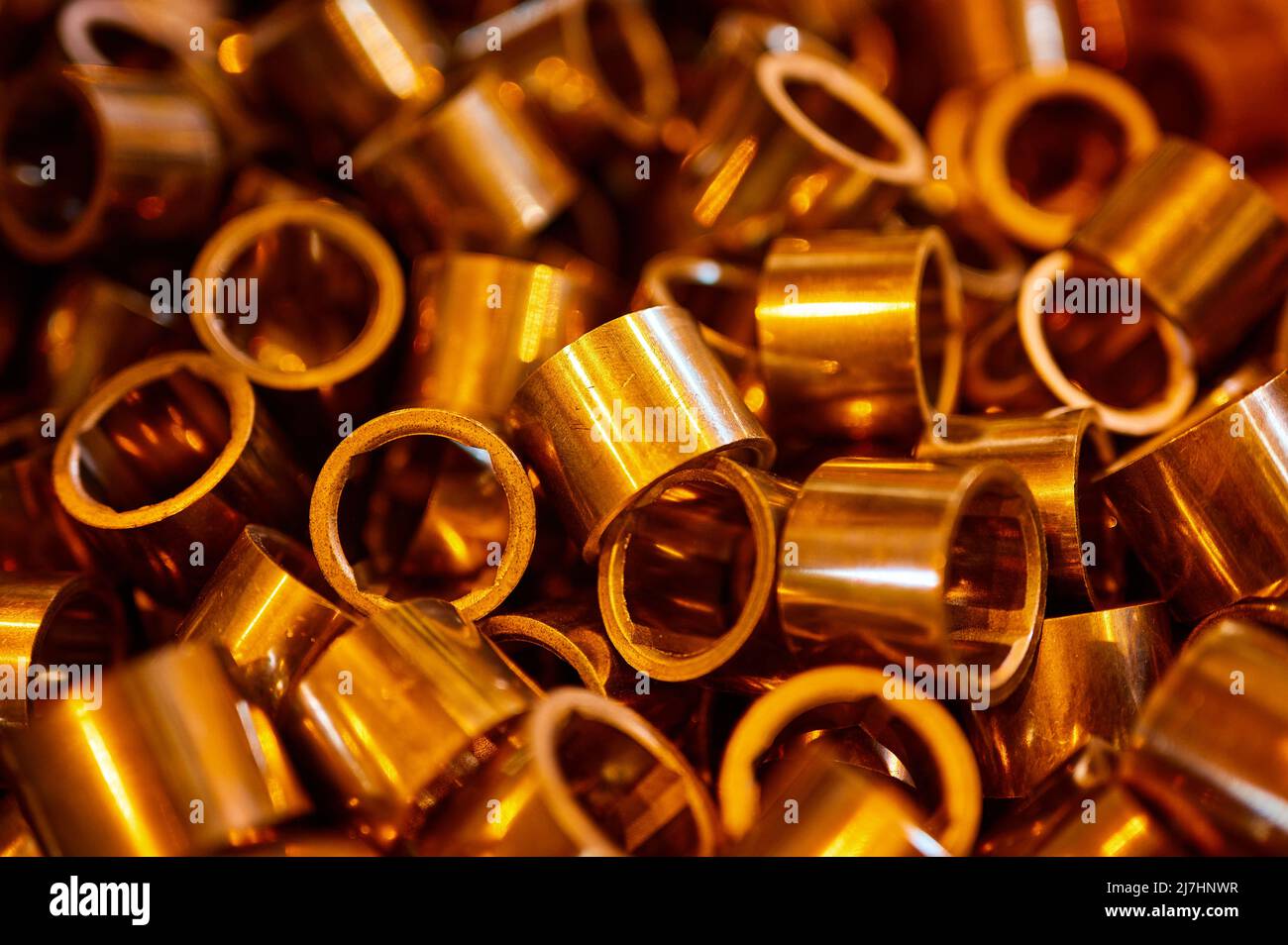 Dettagli in polvere di metallo ad anello di rame basico mediante pressatura a caldo Foto Stock