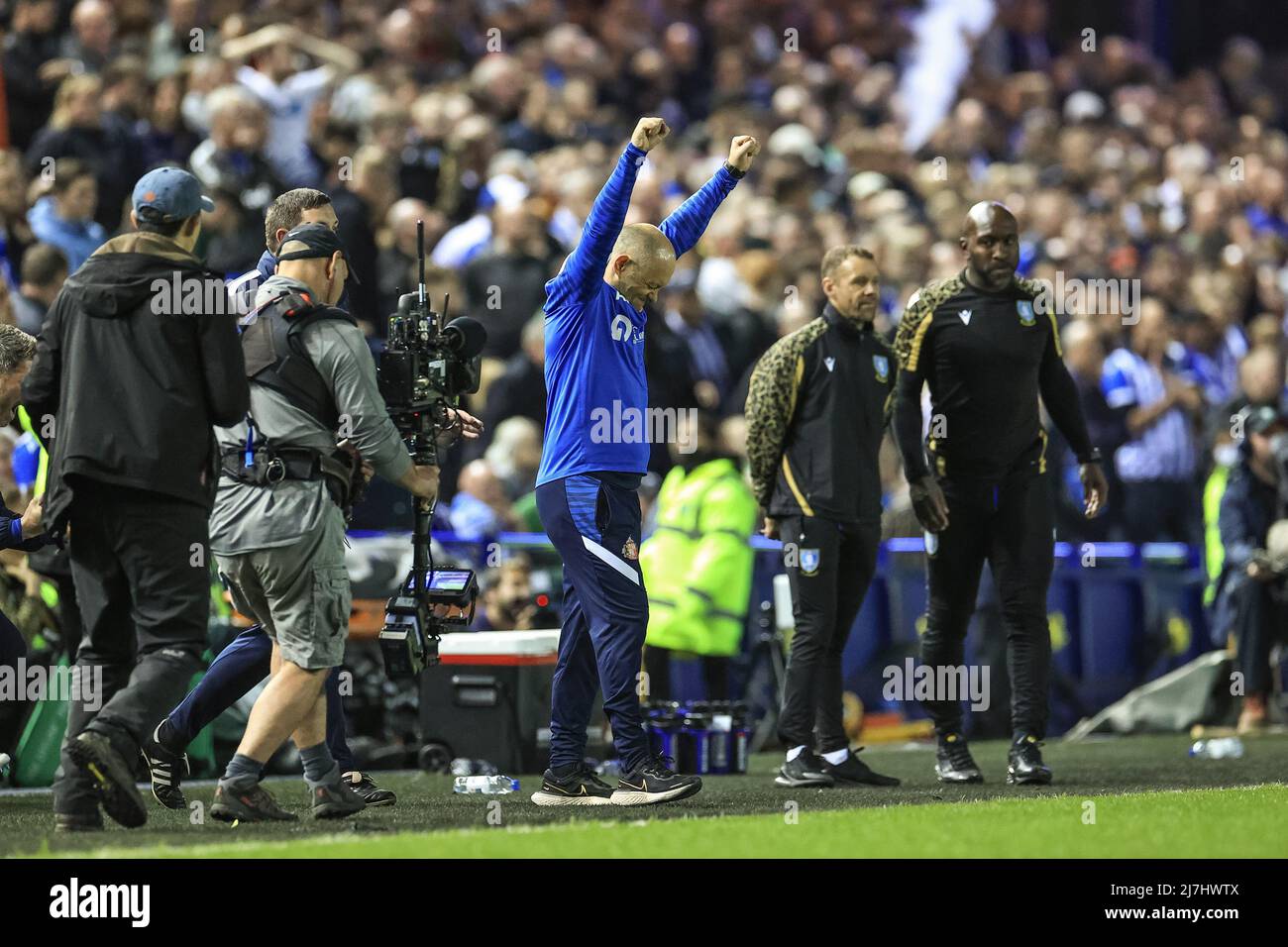 Il direttore di Alex Neil di Sunderland celebra Sheffield Wednesday fuori dai play-off Foto Stock