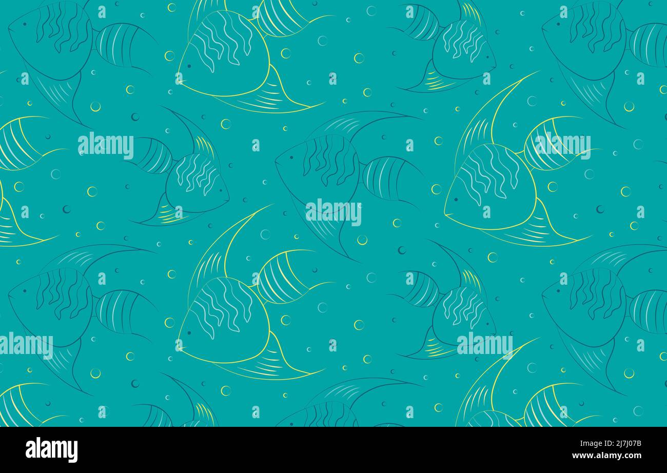 Bello e luminoso modello con simpatico angelfish. Illustrazione Vettoriale