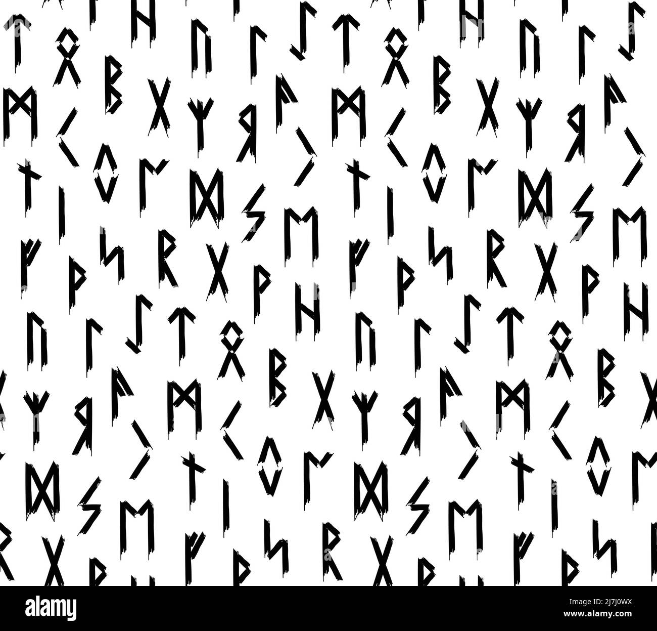 Etnia norvegese islandese modello senza giunture. Talismani runici dei Vichinghi e dei popoli settentrionali. Rune magiche e magiche. Segni pagani. Futhark Illustrazione Vettoriale