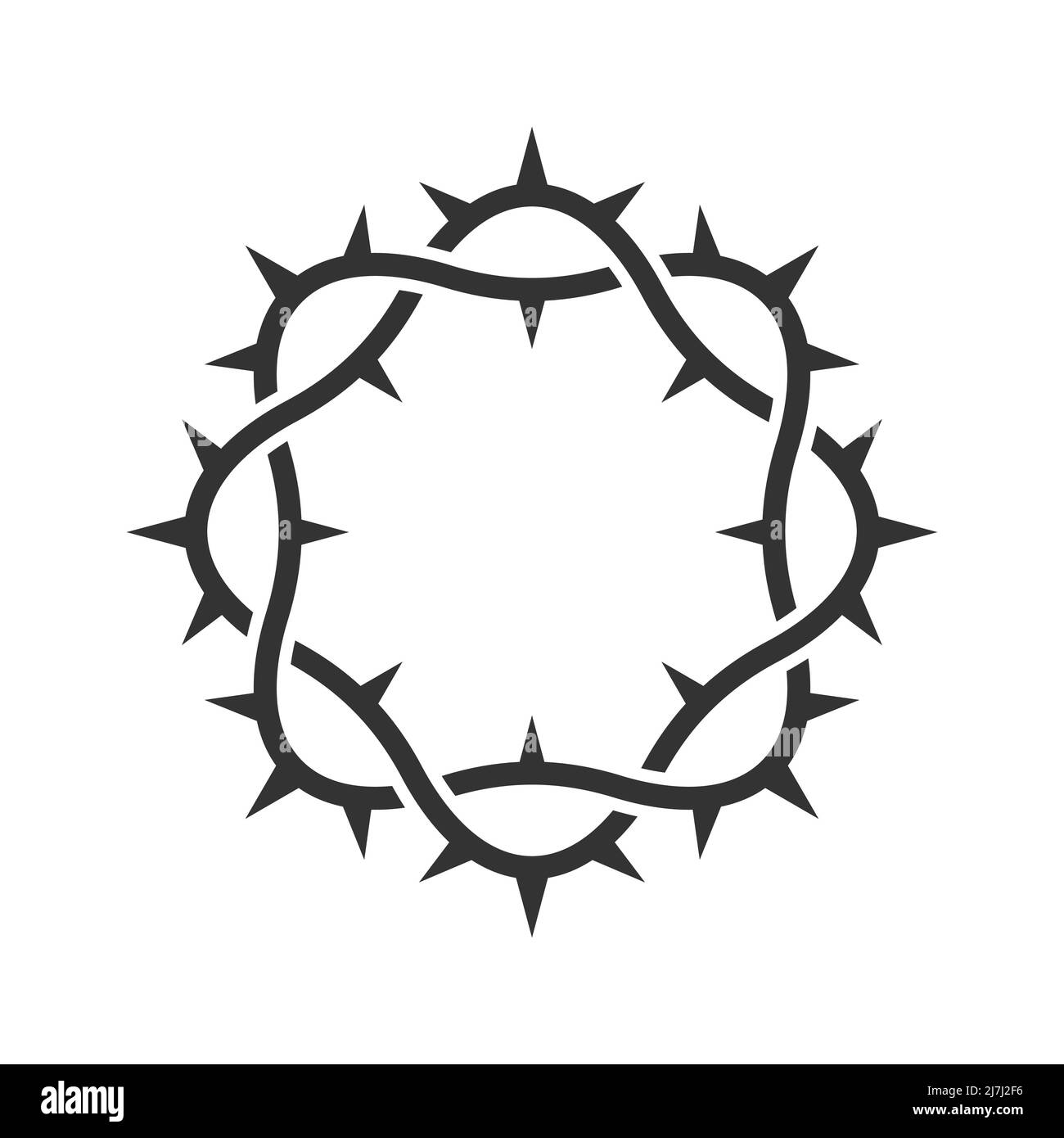 Logo Vector. Corona di spine del Signore e Salvatore Gesù Cristo. Illustrazione Vettoriale