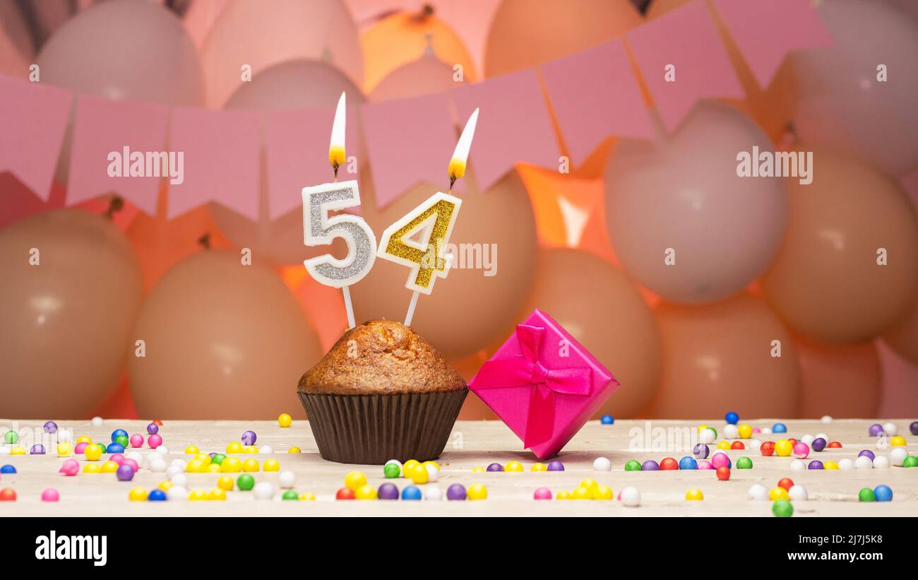 Decorazione Per Torta 54° Compleanno – Glitterato Nero Con Numero 54 – Topper In Carta Per Torta Da Donna – Divertente E Glamour Per Festa Di Compleanno