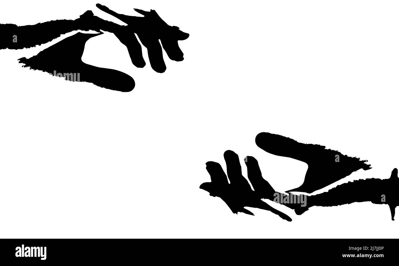 sebuah gambae vektor tangan hitam putih Illustrazione Vettoriale