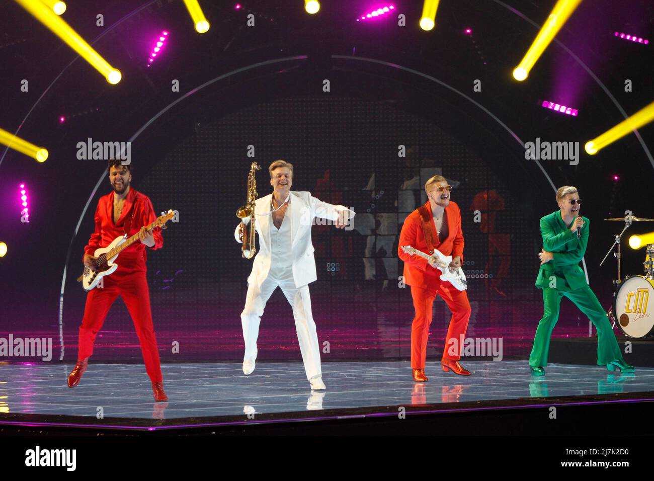 Torino, Italia. 9th maggio 2022. Sul palco del 2022 Torino Eurovisione Song Contest Credit: Marco Destefanis/Alamy Live News Foto Stock