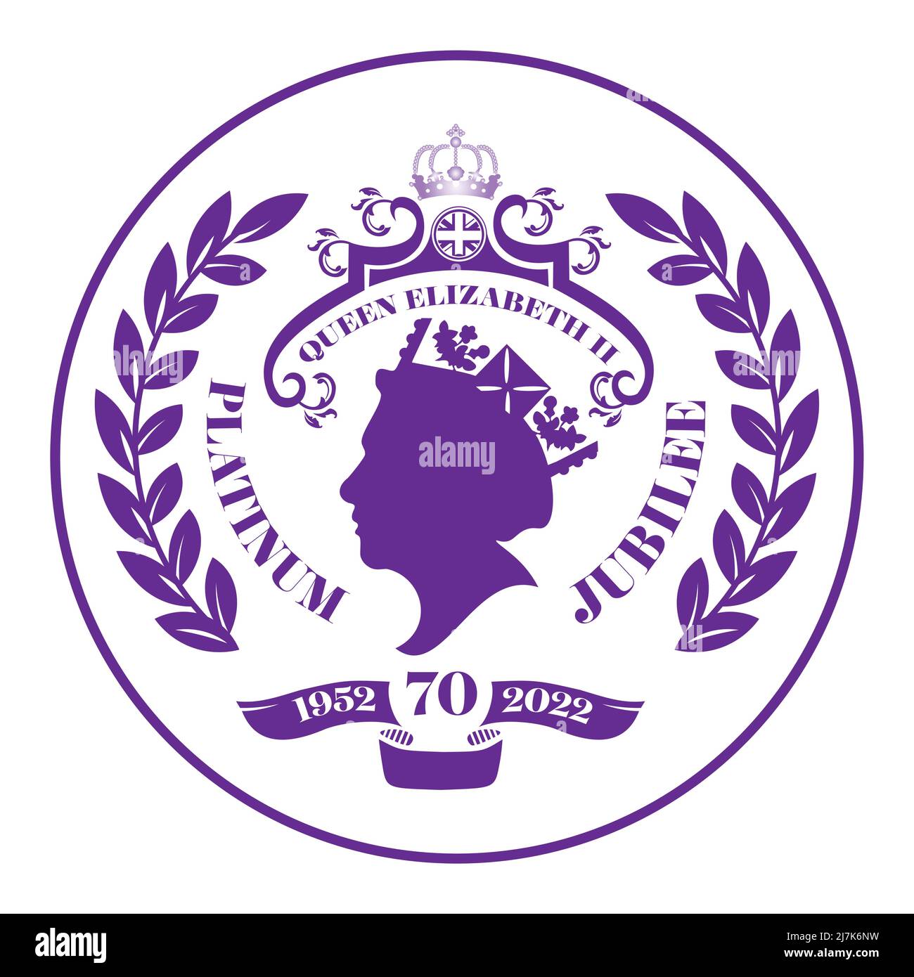 Il Giubileo del platino delle Regine 2022 - nel 2022, sua Maestà la Regina diventerà il primo monarca britannico a celebrare un Giubileo del platino dopo 70 anni Illustrazione Vettoriale