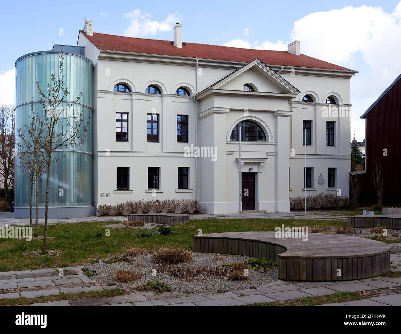 Köthen Anhalt Europäische Bibliothek für Homöopathie 74634 Wallstraße 48 erbaut contro G Bandhauer 1829 als Spital für das Kloster der Barmherzigen Brüder Foto Stock