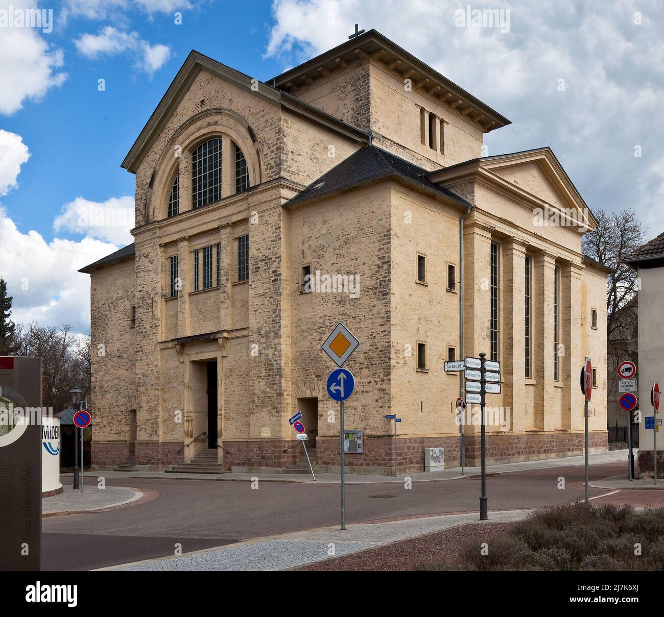 Köthen Anhalt Schloßkirche St Maria 74603 Ansicht von Südwesten 1827-32 Derch Gottfried Bandhauer errichtet Foto Stock