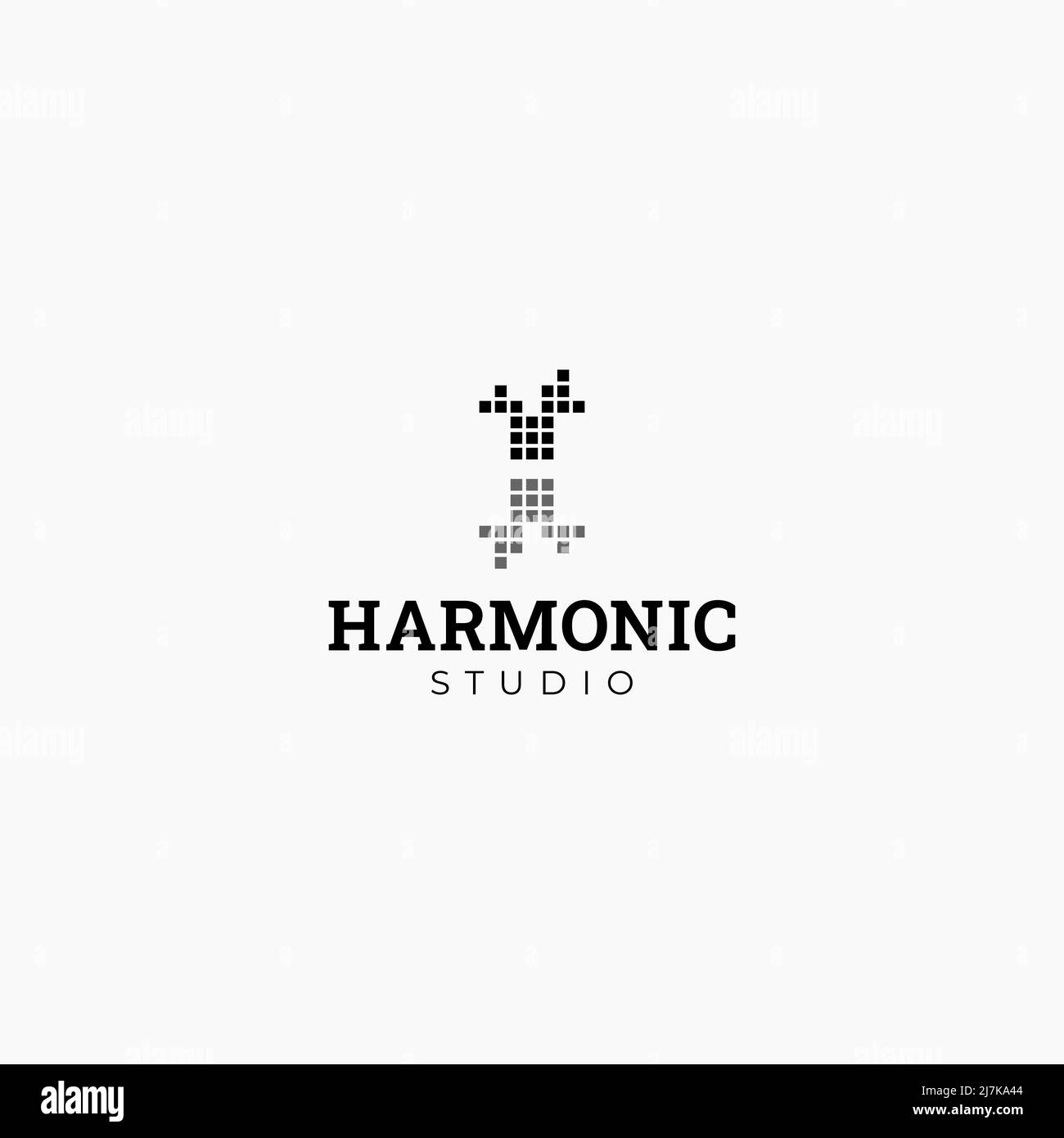 Logo Harmony design e lettera H in spazio negativo Illustrazione Vettoriale