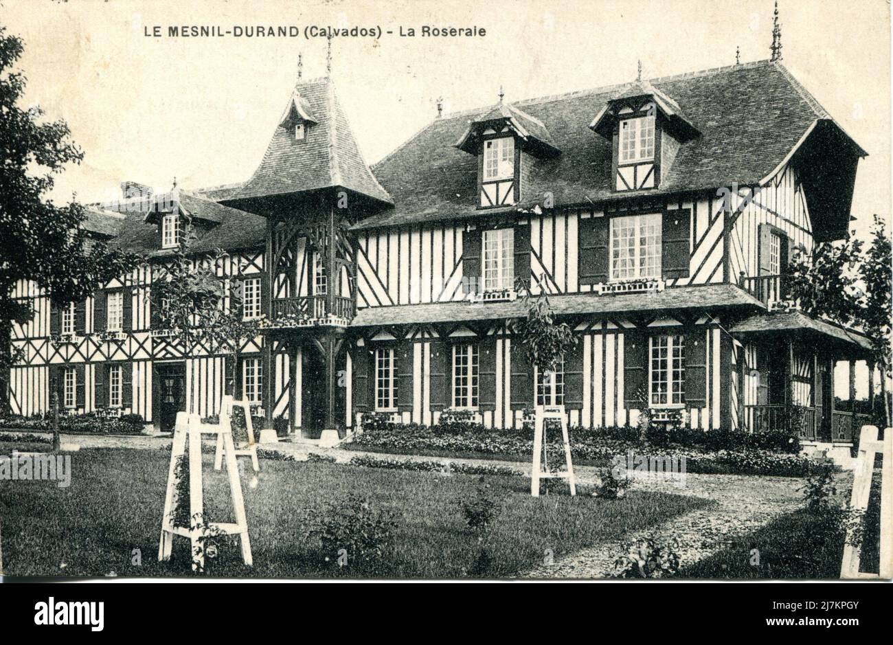 Le Mesnil-Durand, il giardino delle rose Dipartimento: 14 - Calvados Regione: Normandia (ex bassa Normandia) cartolina d'epoca, fine 19th - inizio 20th secolo Foto Stock