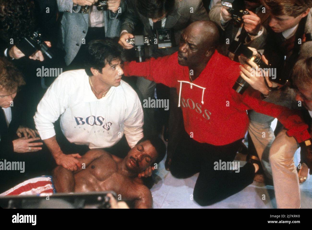 Rocky IV anno : 1985 USA Direttore : Sylvester Stallone Sylvester Stallone, Carl Weathers, Tony Burton Foto Stock