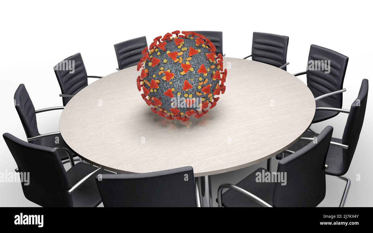 Symbolbild zum Thema Corona-Virus und Diskussion. Foto Stock