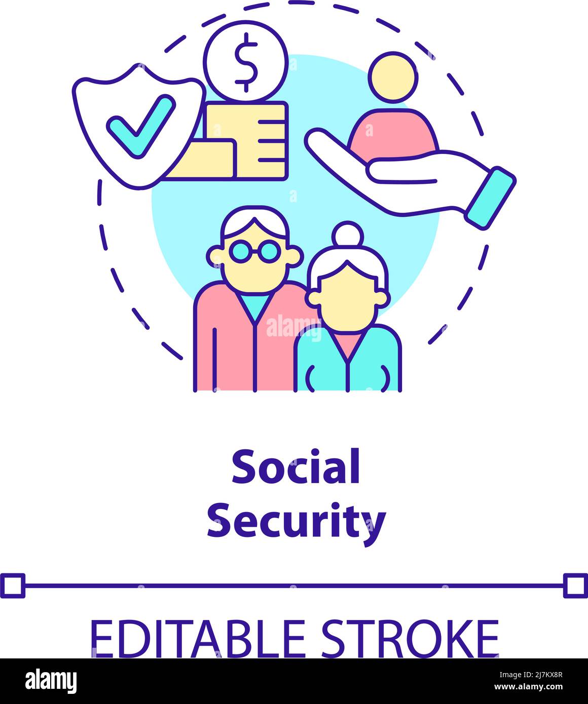 Icona del concetto di sicurezza sociale Illustrazione Vettoriale