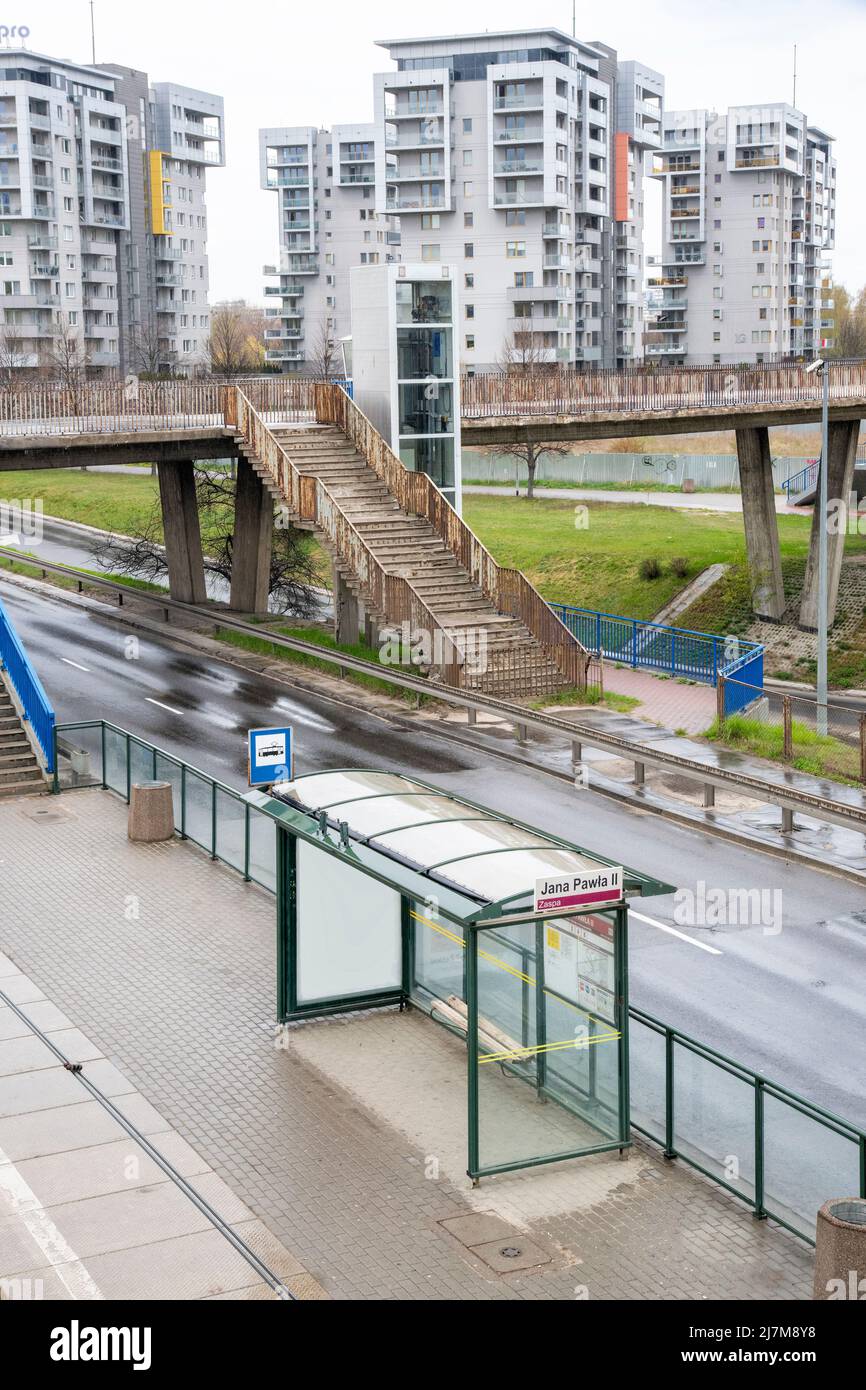 grande condominio costruito comunista a gdansk polonia. Foto Stock