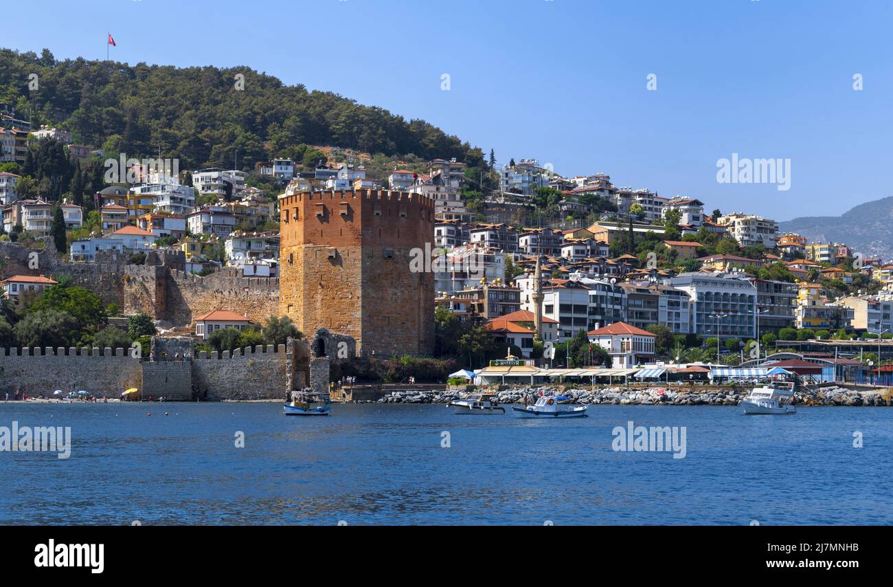 Torre Rossa (Kizilkule) ad Alanya, Turchia Foto Stock