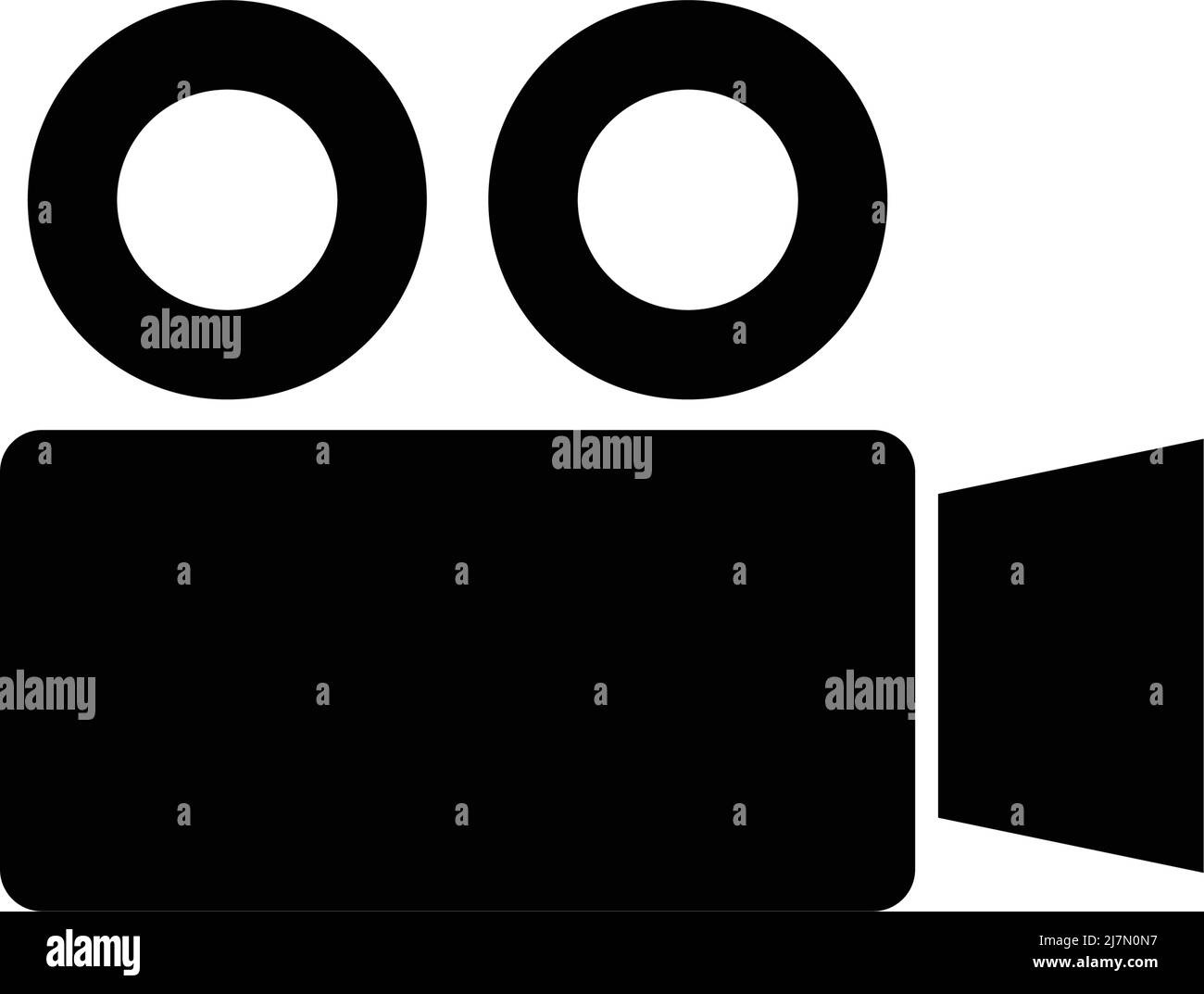 Icona della silhouette di una fotocamera da cinema. Vettore modificabile. Illustrazione Vettoriale
