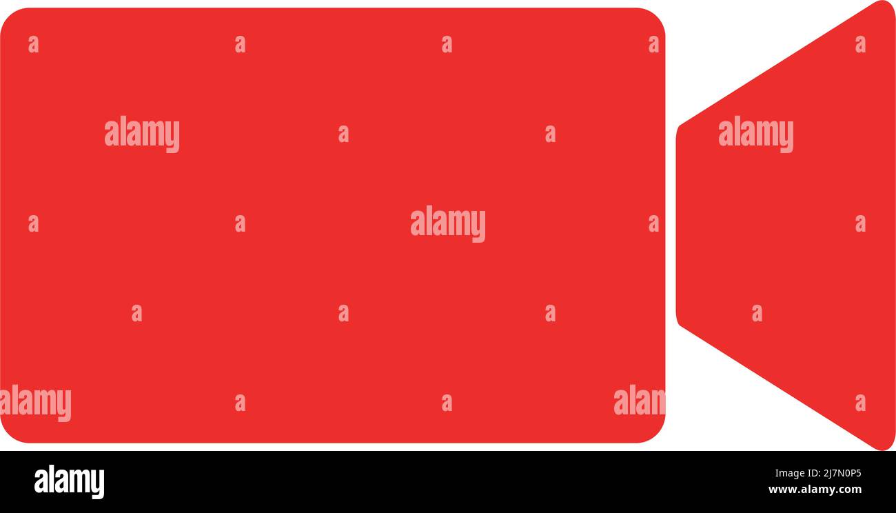 Icona della videocamera rossa. Vettore modificabile. Illustrazione Vettoriale