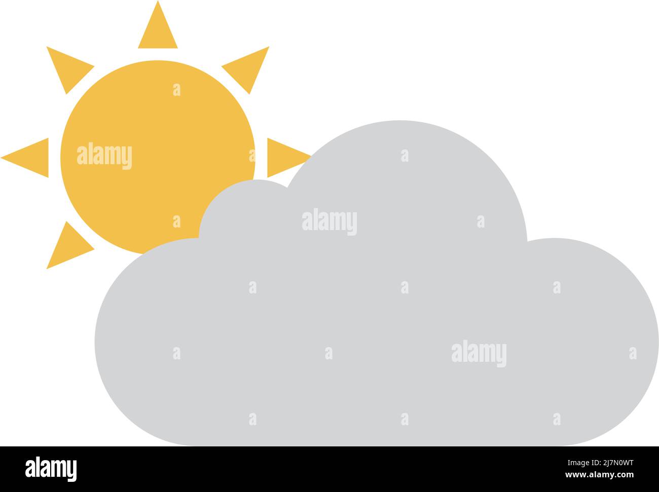 Icone Sun e cloud. Soleggiato e nuvoloso. Vettore modificabile. Illustrazione Vettoriale