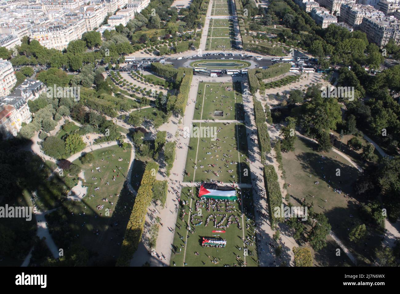 Flash Free Mob Gaza à la Tour Eiffel Paris le 03 juillet 2011 Foto Stock