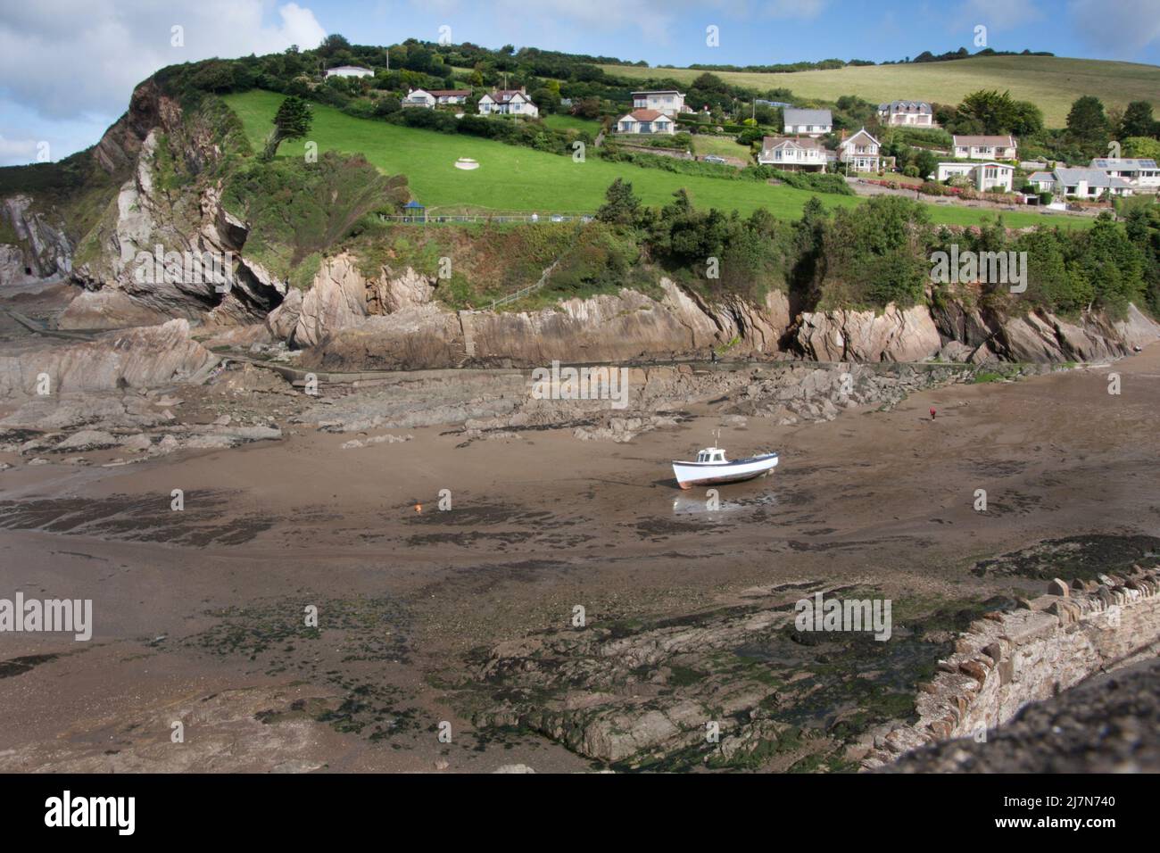 Baia di Coombe Martin, punto di Lester e spiaggia di pere selvatiche, ai margini della costa patrimonio del Parco Nazionale Exmoor, a nord del Devon Foto Stock