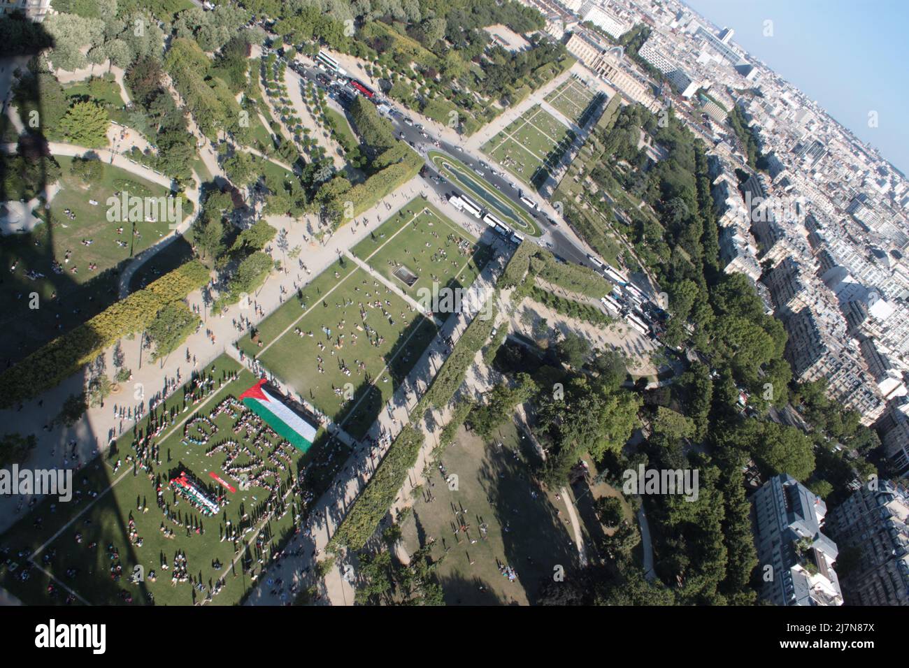 Flash Free Mob Gaza à la Tour Eiffel Paris le 03 juillet 2011 Foto Stock