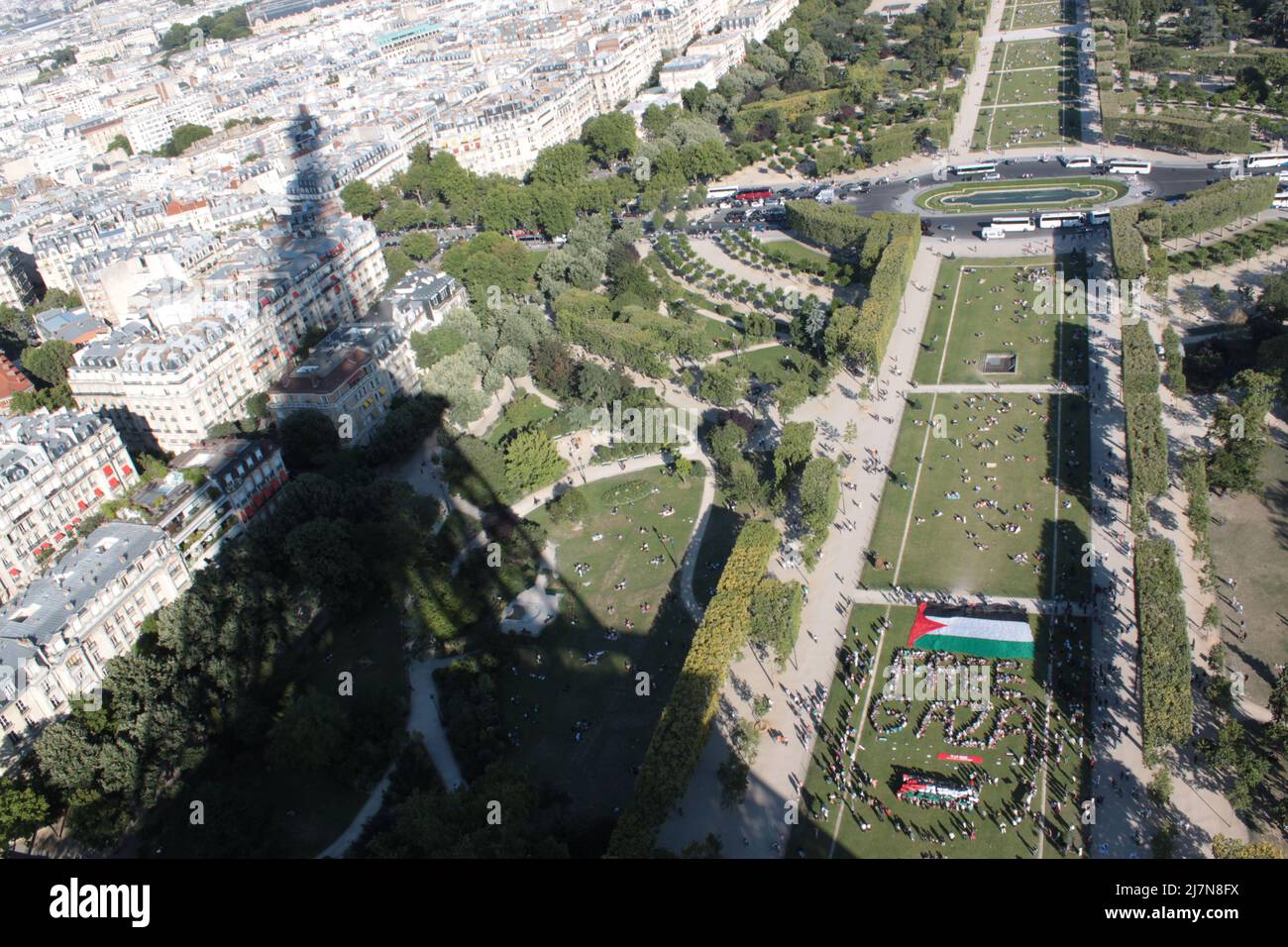 Flash Free Mob Gaza à la Tour Eiffel Paris le 03 juillet 2011 Foto Stock