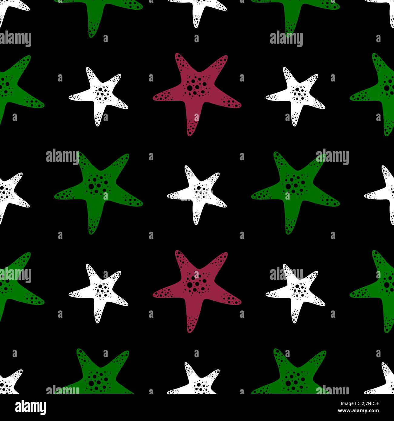 Summer Seamless SEA STAR pattern per tessuti e tessuti, packaging e biancheria, bambini e carta da imballaggio Foto Stock
