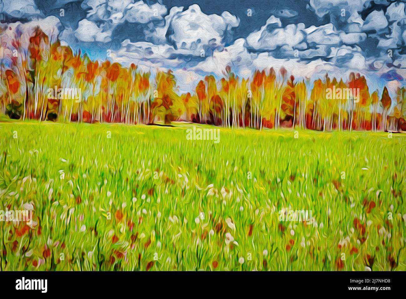 ARTE CONTEMPORANEA: Loisach Moor nei pressi di Benediktbeuern, Oberbayern, Germania Foto Stock