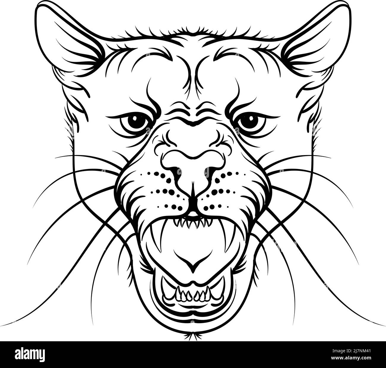 Il leone con logo Vector per tatuaggio o maglietta stampa o outwear. Sfondo leoni stile caccia. Questo disegno a mano sarebbe bello da fare sul bl Illustrazione Vettoriale