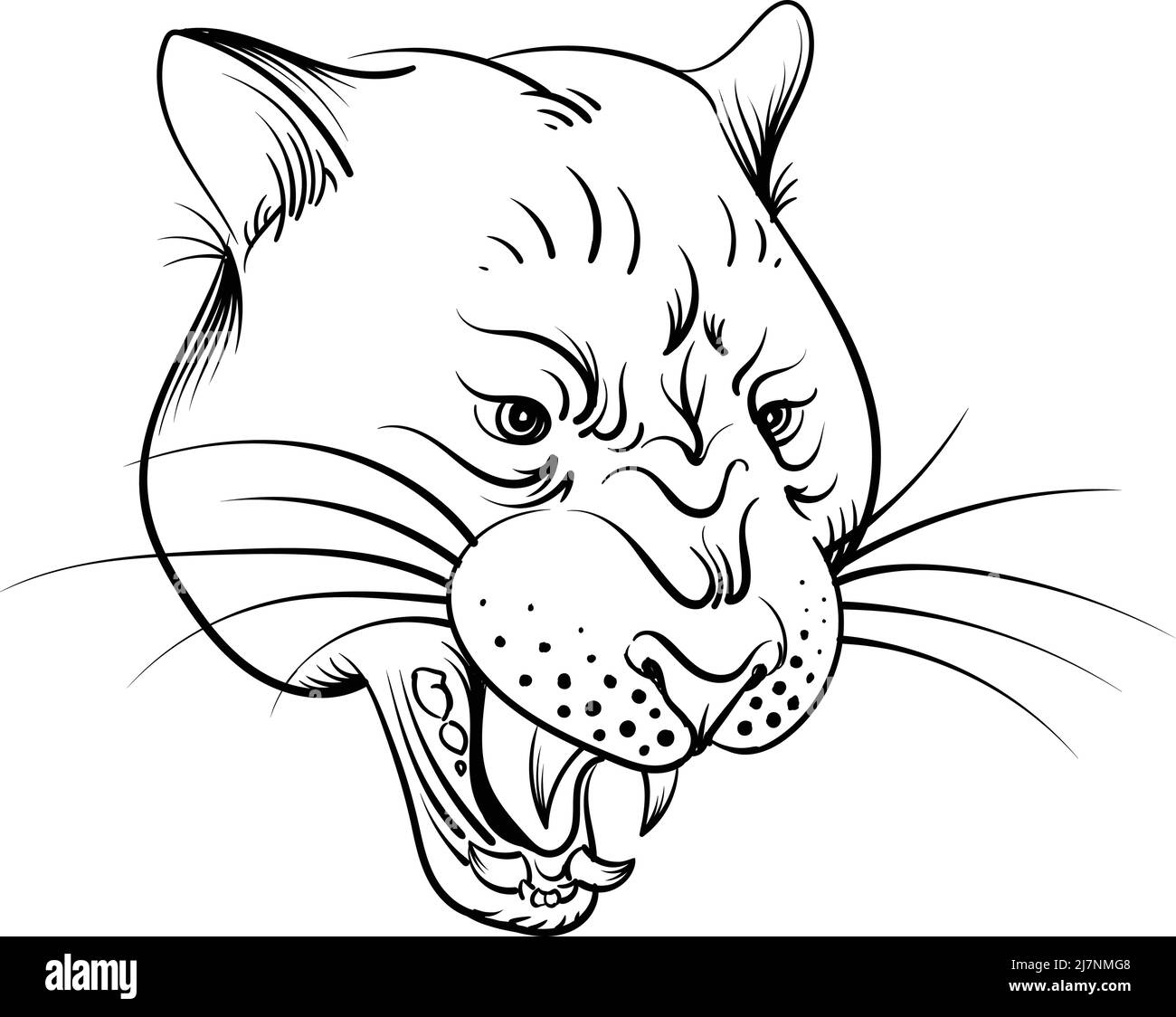 Il leone con logo Vector per tatuaggio o maglietta stampa o outwear. Sfondo leoni stile caccia. Questo disegno a mano sarebbe bello da fare sul bl Illustrazione Vettoriale