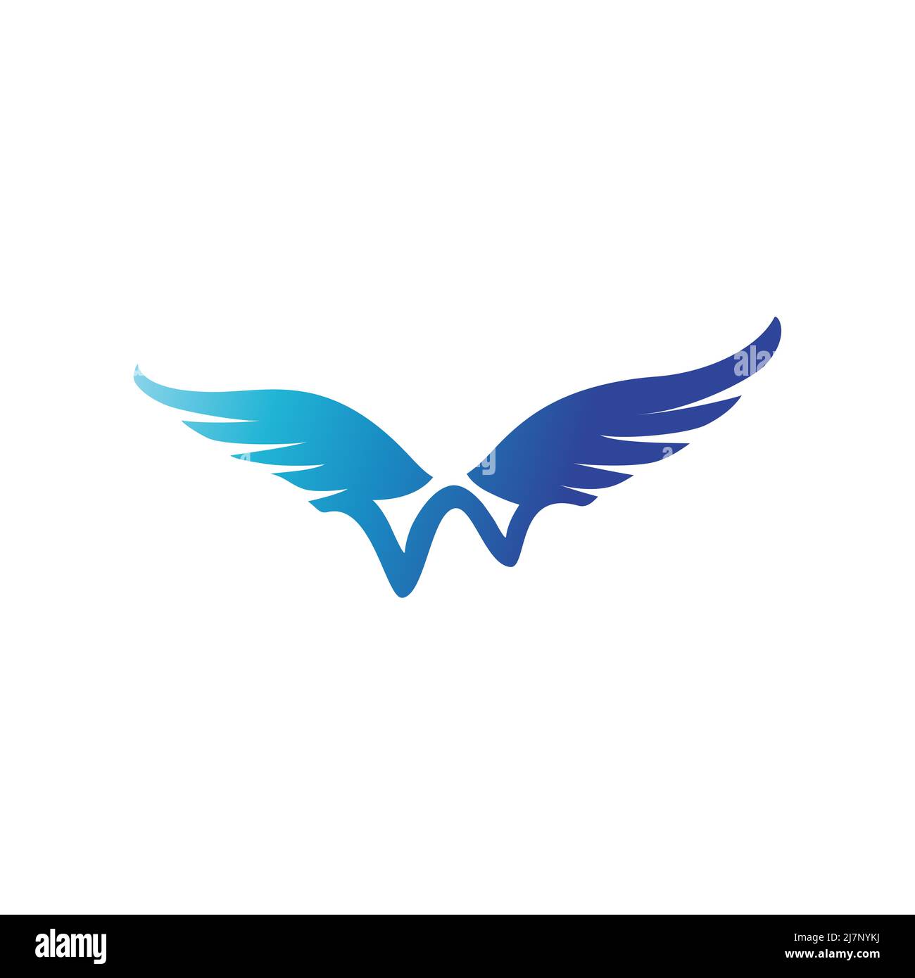 Semplice vettore logo w wings Foto Stock