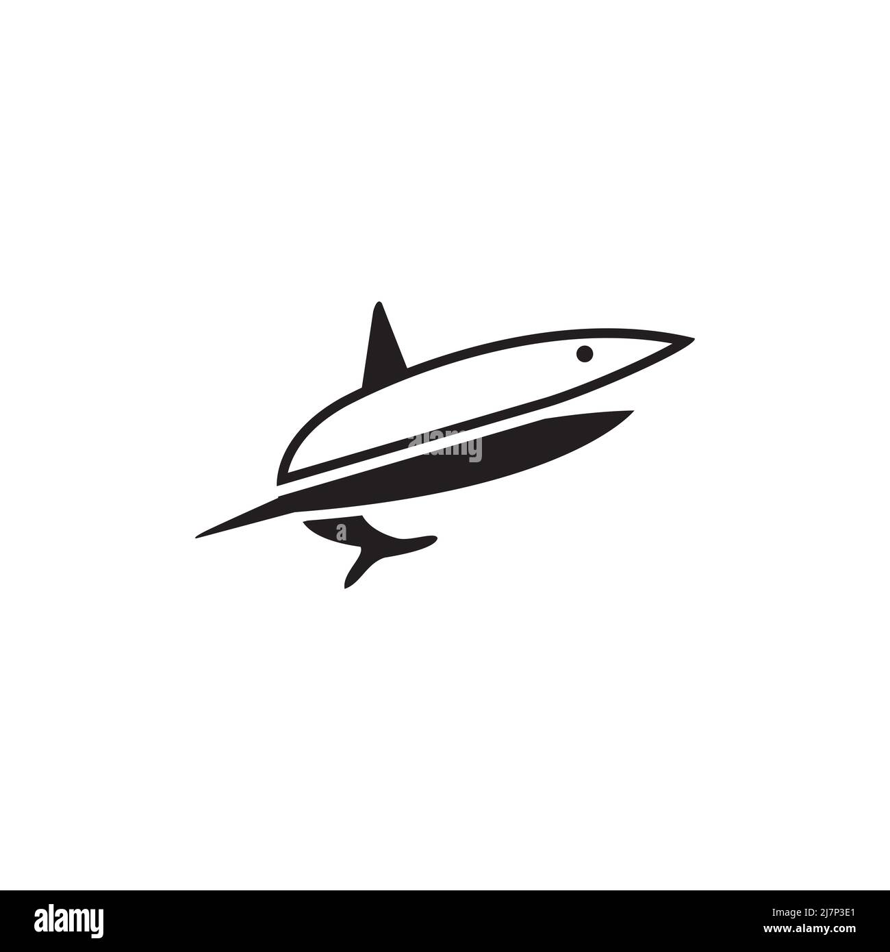 Logo Shark a colori su sfondo bianco Foto Stock