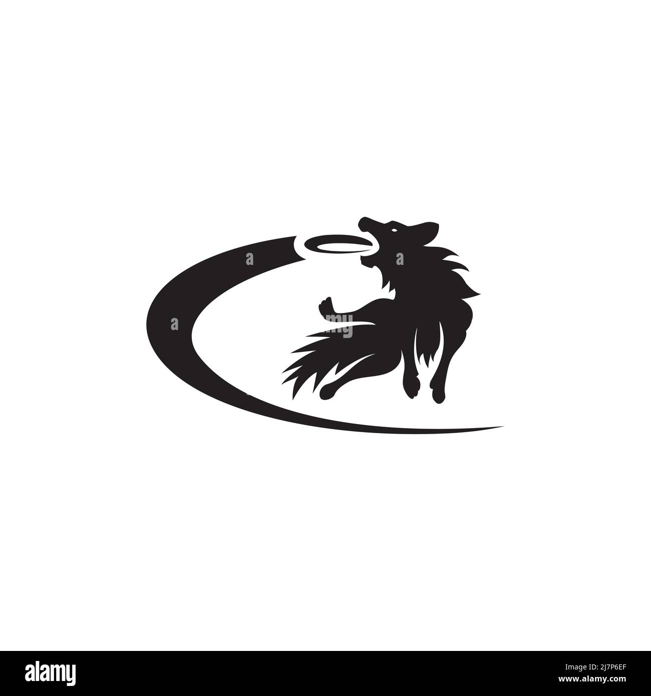 Moderno vettore logo di addestramento del cane Foto Stock