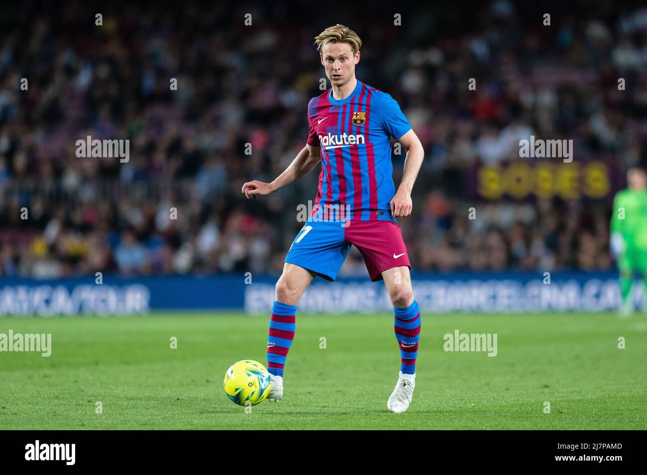 Barcellona, Spagna. 10/05/2022, , Frenkie de Jong del FC Barcelona durante la partita Liga tra il FC Barcelona e il Real Celta de Vigoat Camp Nou di Barcellona, Spagna. Foto Stock