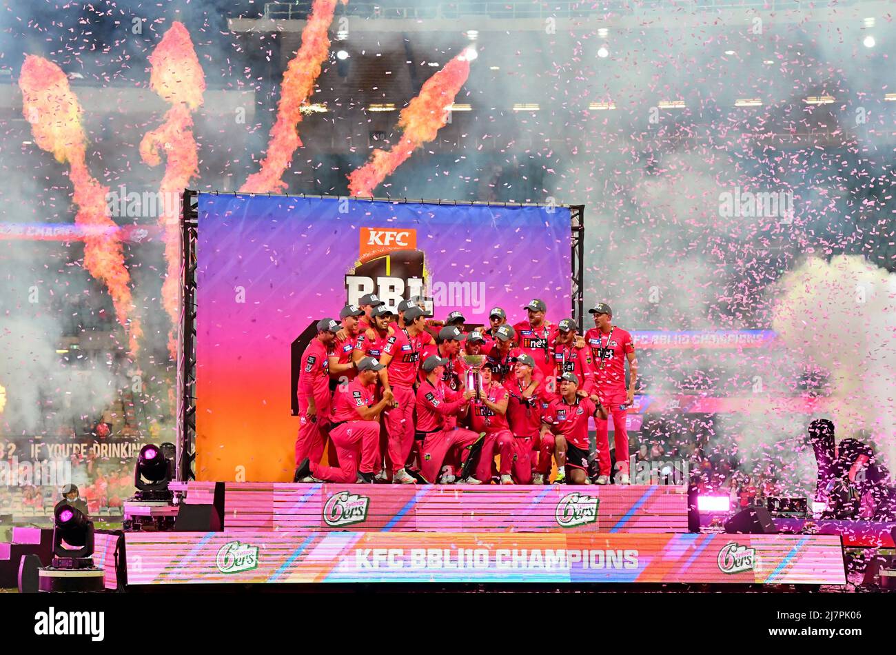 I Sydney Sixers hanno sconfitto i Perth Scorchers nella finale della Big Bash League 2021, vincendo con 27 corse. Caratterizzato: Atmosfera dove: Sydney, Australia quando: 06 Feb 2021 credito: WENN Foto Stock