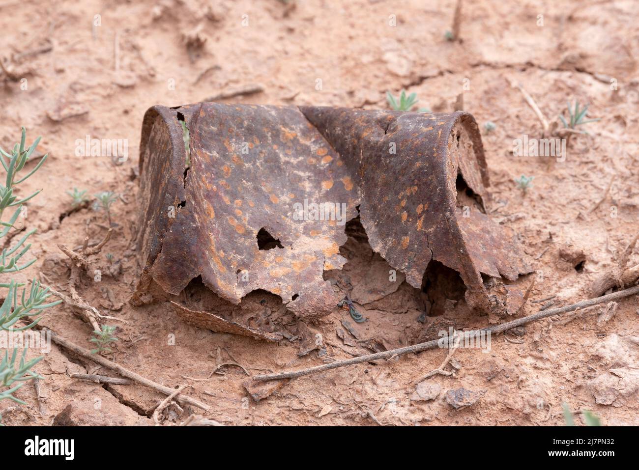 I rifiuti possono arrugginire nel deserto, il Canyonlands National Park, Utah. Foto Stock