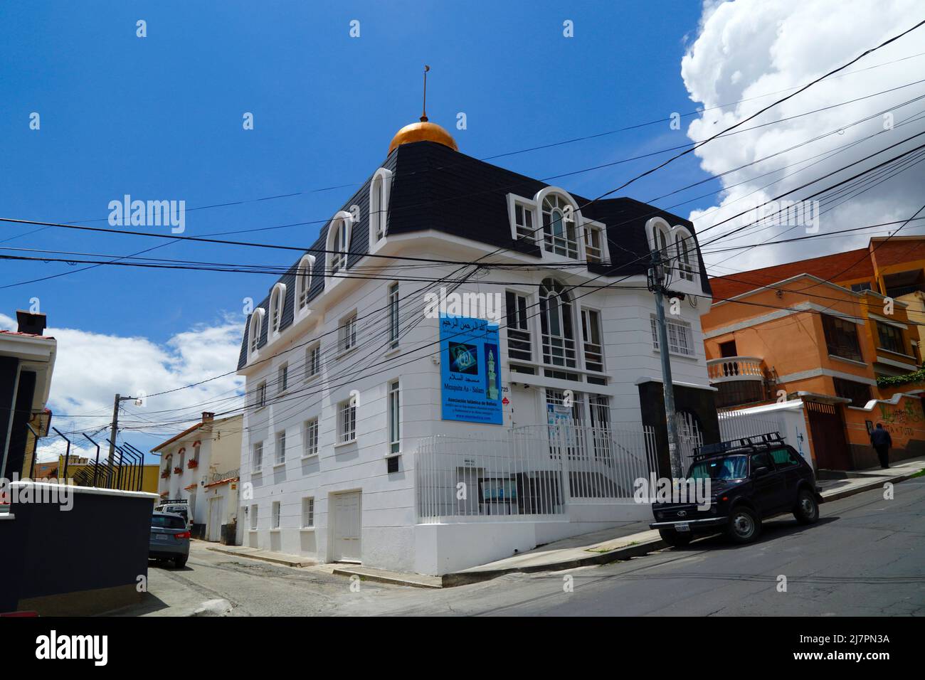 Moschea AS-Salam, di proprietà dell'Associazione islamica boliviana nel distretto di Sopocachi, la Paz, Bolivia Foto Stock