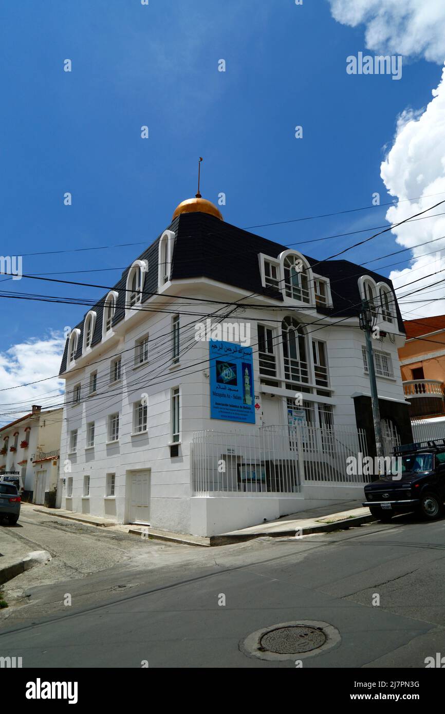 Moschea AS-Salam, di proprietà dell'Associazione islamica boliviana nel distretto di Sopocachi, la Paz, Bolivia Foto Stock