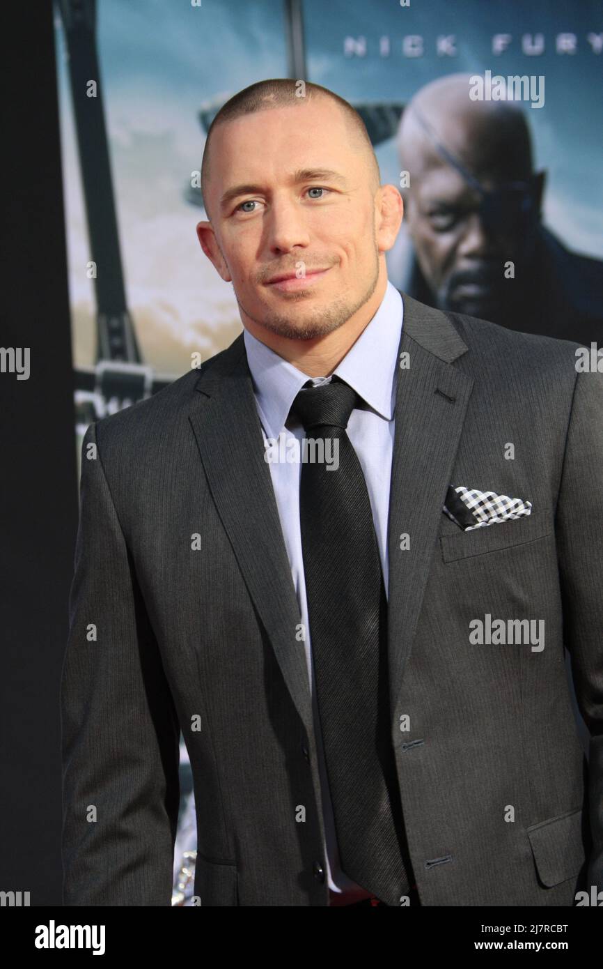 LOS ANGELES - MAR 13: Georges St Pierre al 'Captain America: The Winter Soldier' LA Premiere al Teatro El Capitan il 13 marzo 2014 a Los Angeles, CA Foto Stock
