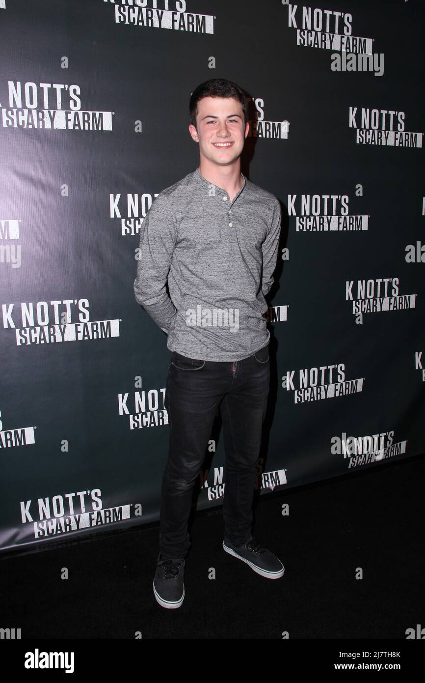 LOS ANGELES - Oct 3: Dylan Minnette al Knott's Scary Farm Celebrity VIP Opening at Knott's Berry Farm il 3 ottobre 2014 a Buena Park, California Foto Stock